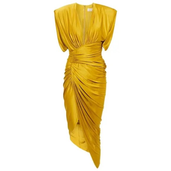Alexandre Vauthier Amber Ruched Midi Dress NWT 34/2 - Picture 7 of 13